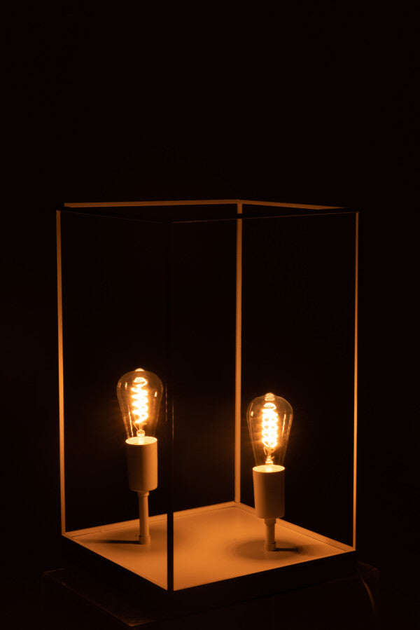 Lampada con base quadra in metallo