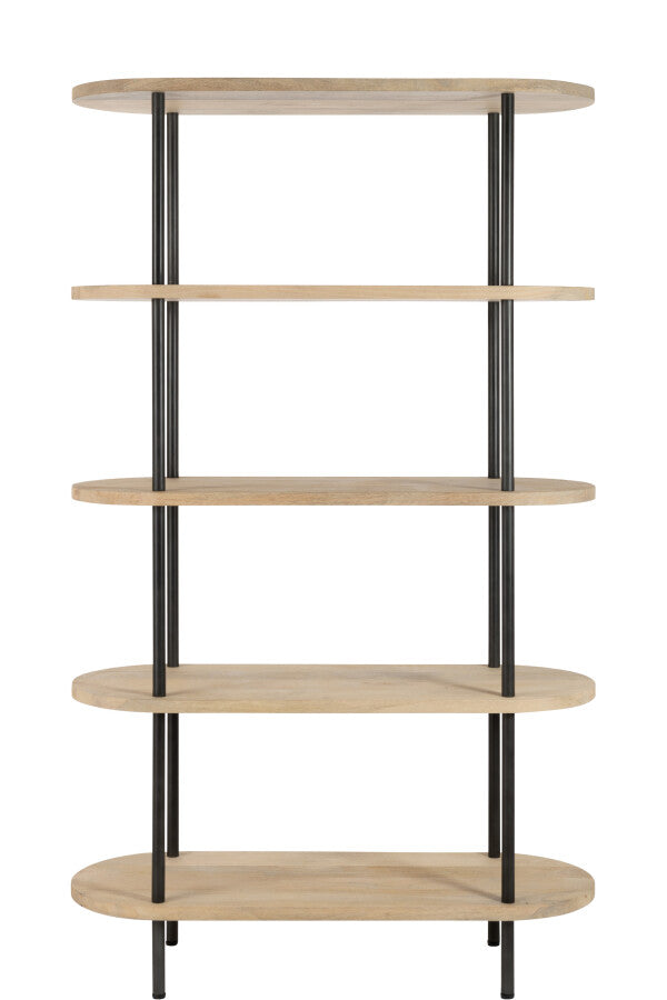 SCAFFALE ELI CON 5 RIPIANI IN LEGNO DI MANGO NATURALE