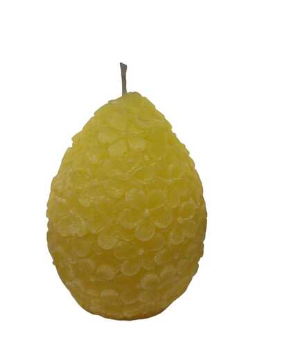 UOVO FIORELLINO MEDIO GIALLO IN CERA h.10cm