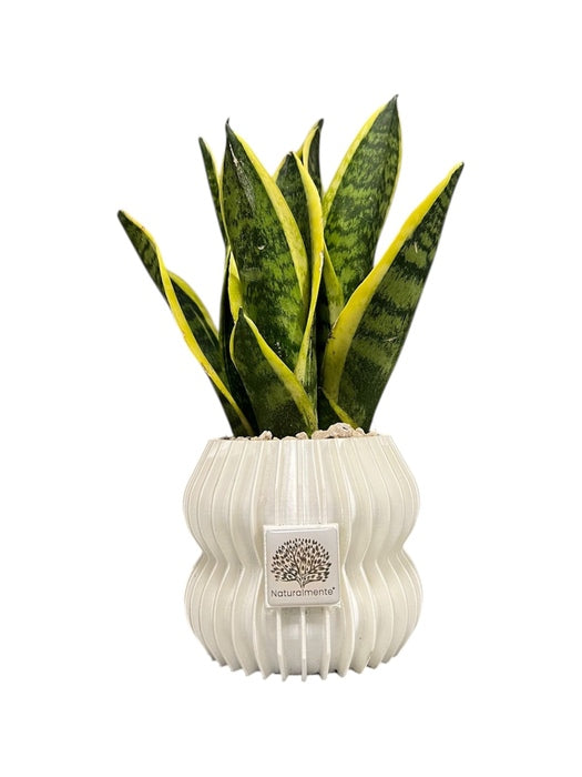 VASO GRANDE BIANCO METALLIZZATO