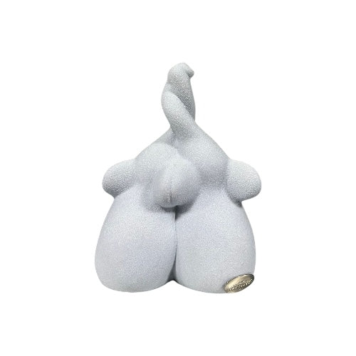 COPPIA ELEFANTINI IN CERAMICA CELESTE GRES