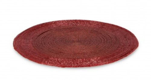 SOTTOPIATTO ODETTE IN POLIESTERE E VETRO ROSSO (diam.35cm)