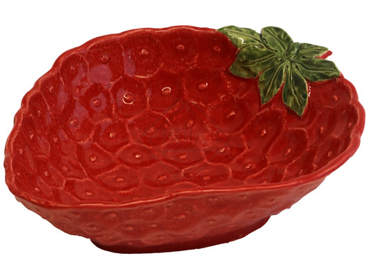 COPPETTA FRAGOLA IN CERAMICA ROSSO (20x17cm)
