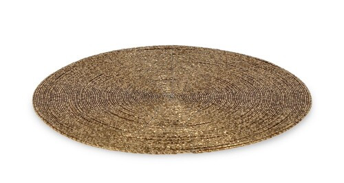 SOTTOPIATTO ODETTE IN POLIESTERE E VETRO ORO(diam.35cm)