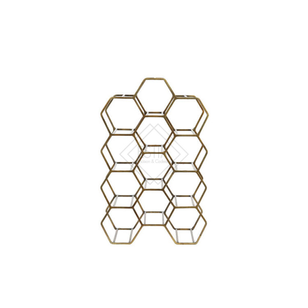 PORTABOTTIGLIE DA 12 IN METALLO BRONZO ANTICO (30x18x46cm)