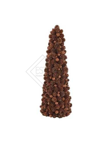 ALBERO CONO GRANDE CON CARDAMOMO E PIGNE NATURALE (15,5x41,5cm)