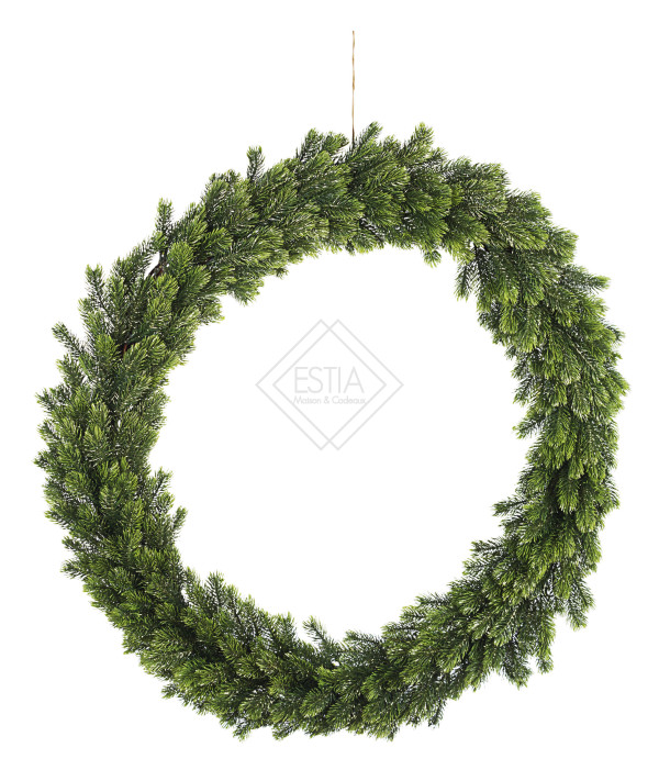 GHIRLANDA NATALIZIA MARMOLADA IN VERDE CON GLITTER ORO (diam.90cm)