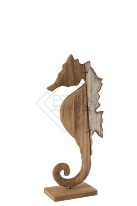 Ippocampo Piede legno Naturale/Bianco 27X14X65cm