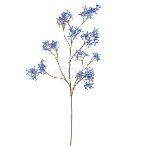 RAMO CON FIORI DI PESCO SPRAY IN SETA BLU (h.113cm)