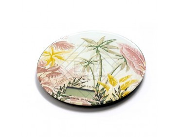 BILANCIA ROTONDA IN VETRO LINEA TROPICAL (diam. 18,5cm