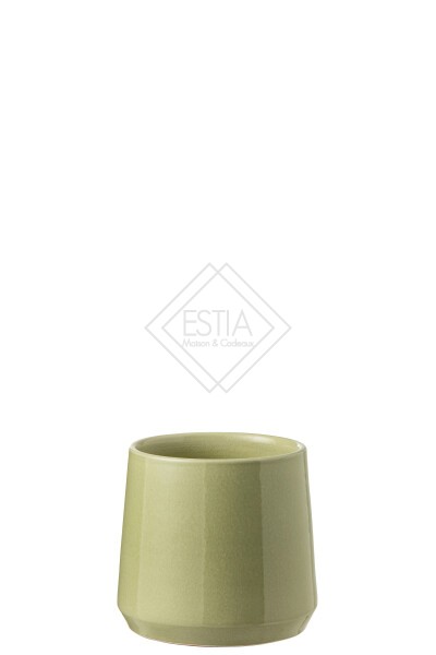 Portavasi Rotondo Ceramica Verde Small (17x17cm)
