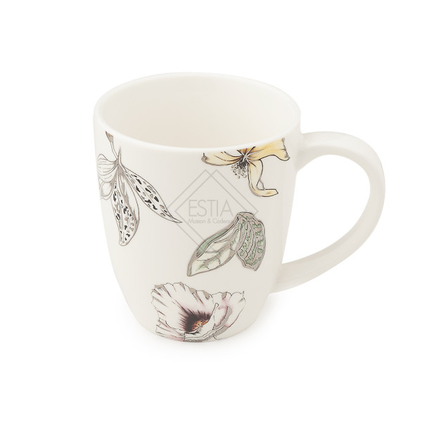 TAZZA MUG PORCELLANA BLOOMS 12.5X10CM BIANCA SCATOLA REGALO