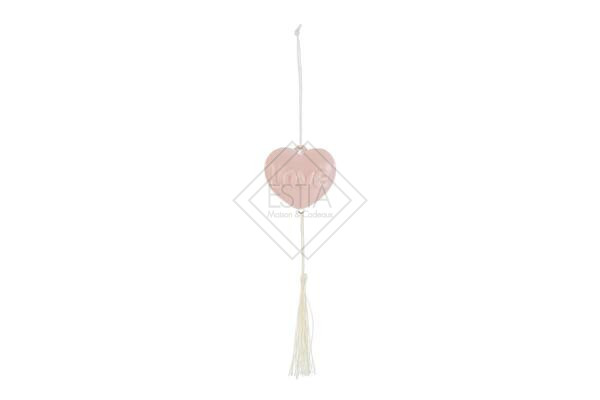APPENDINO CON CALAMITA CUORE ROSA CON SCRITTA LOVE E NAPPINA BIANCA (6x3cm)
