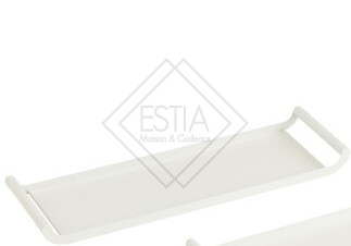 VASSOIO RETTANGOLARE IN METALLO BIANCO LARGE (50x16x4cm)