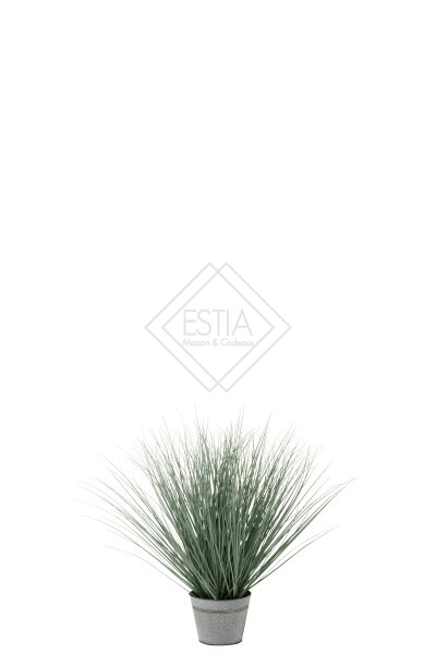 ERBA CON VASO IN METALLO BLU (17x17x60cm)