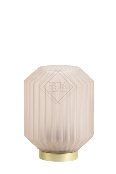 LAMPADA DA TAVOLO LED IN VETRO GRIGIO CHIARO (Ø13x17 cm)