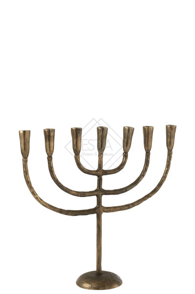 Candelabro Menorah In Alluminio Bronzo (54x16x54cm)