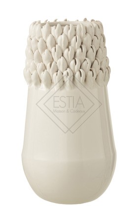 Vaso Ibiza Ceramica Bianco Large 18X18X33.5