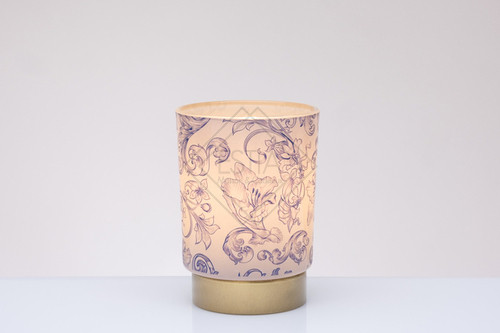 LAMPADA IN VETRO CON FREGIO BLU (h.12cm)