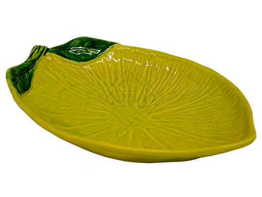 VASSOIO OVALE LIMONE IN CERAMICA GIALLO (39x28cm)