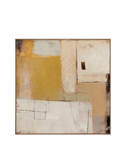 QUADRO ASTRATTO IN ACRILICO SU TELA CON CORNICE (100x100cm)