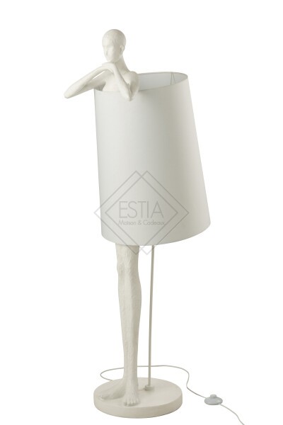 LAMPADA UOMO IN RESINA BIANCO (139x35x35cm)