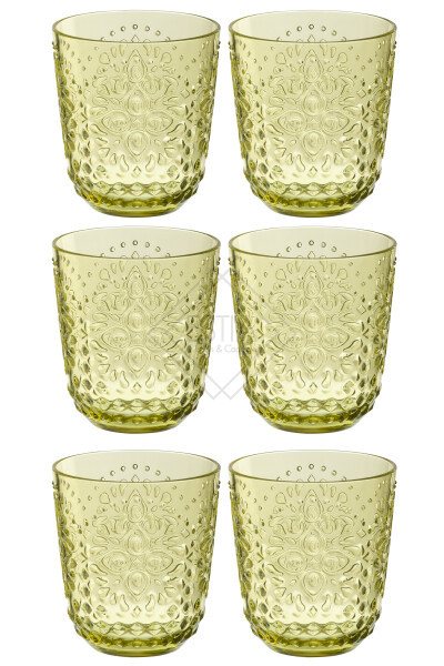 SCATOLA 6 BICCHIERI ACQUA IN ACRILICO VERDE (diam.9,6x10,6cm)