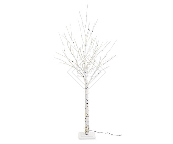 ALBERO BETULLA BIANCO CON BASE IN METALLO CON 500 LED (h.175cm)