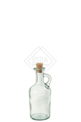 CARAFFA CON BECCUCCIO VERSATORE CON TAPPO IN SUGHERO (7x6,5x17cm)