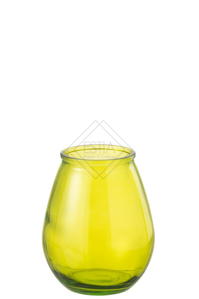 VASO PICCOLO OVALE IN VETRO GIALLO (19x19x23cm)