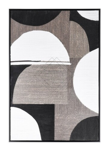 QUADRO SU TELA CON FINITURE IN TESSUTO FATTE A MANO CON CORNICE IN LEGNO (83x123cm)