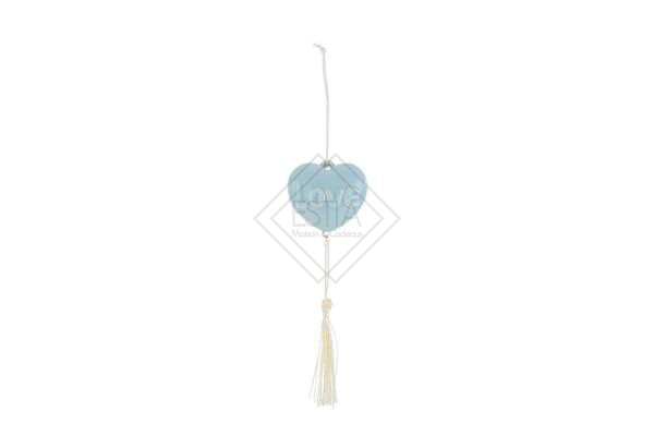 APPENDINO CON CALAMITA CUORE CELESTE CON SCRITTA LOVE E NAPPINA BIANCA (6x3cm)