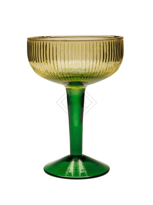 SET 6 BICCHIERI DA COCKTAIL IN VETRO VERDE (diam.10xh.13cm)