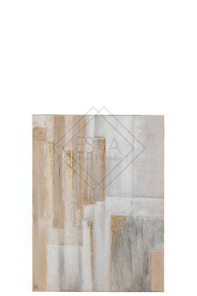 Dipinto Righe Tela/Legno Marrone/Grigio (90X3.8X120CM)