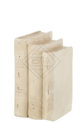 Libri Deco Resina Bianco Large (14.5X11.5X19CM)