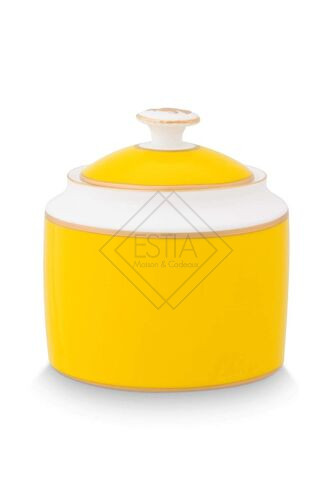 ZUCCHERIERA IN PORCELLANA SOTTILE DI ALTA QUALITÃ  IN GIALLO-550ml
