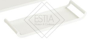 VASSOIO RETTANGOLARE IN METALLO BIANCO SMALL (40x14x4cm)