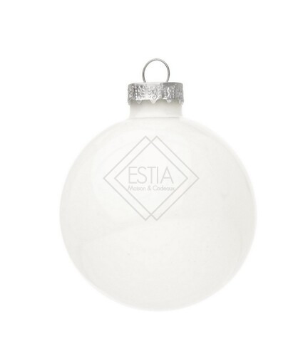 SFERA IN VETRO BIANCO LUCIDO (Ø6CM)