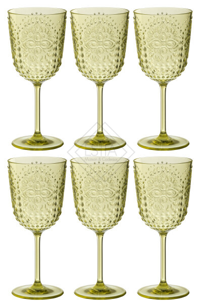 SCATOLA 6 BICCHIERI DA VINO ACRILICO VERDE (diam.8,9x20cm)