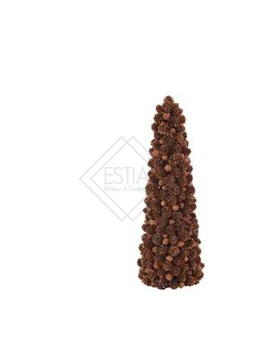 ALBERO CONO PICCOLO CON CARDAMOMO E PIGNE NATURALE (12,5x29cm)