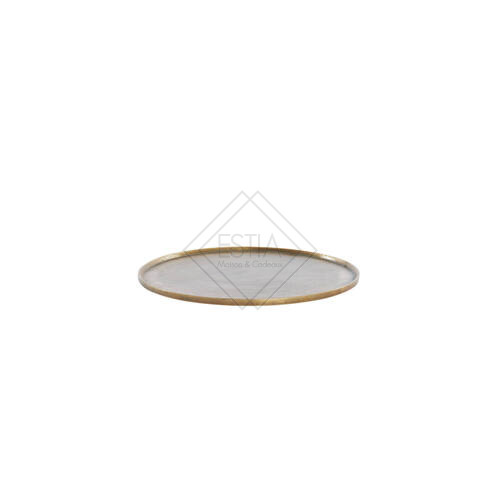 PIATTO ROTONDO IN METALLO BRONZO ANTICO (Ã˜40x1,5 cm)