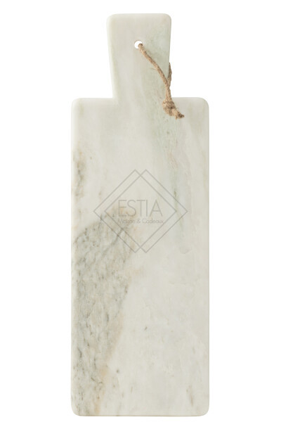 TAGLIERE RETTANGOLARE IN MARMO BIANCO/VERDE (48x16,5x1,5cm)