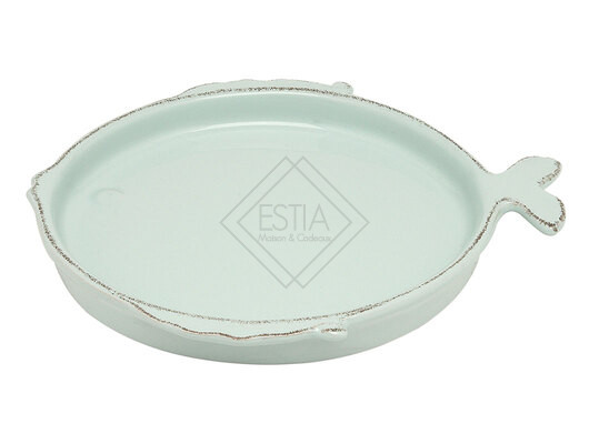 VASSOIO ROTONDO MARINA IN CERAMICA ACQUAMARINA (diam.36cm)