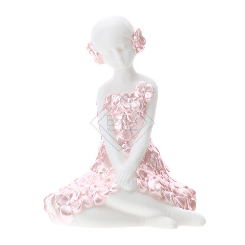 BALLERINA FIORELLA PORCELLANA 12CM LUCE LED BIANCA/ROSA SCATOLA REGALO