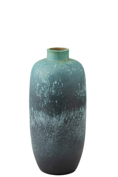 VASO VINTAGE IN CERAMIA AZZURRO MEDIUM (33x33x72cm)