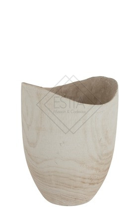 VASI FLUCTUS BIANCO IN LEGNO  28X28X35cm