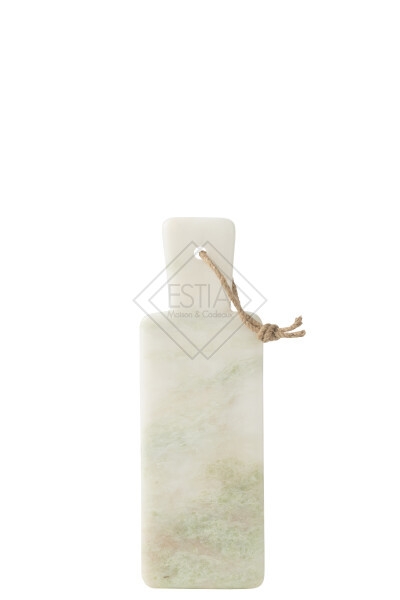 TAGLIERE RETTANGOLARE IN MARMO BIANCO/VERDE (30x10x1,5cm)