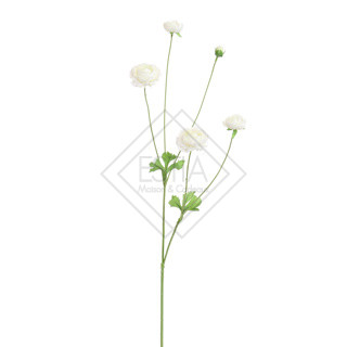 RAMO CON FIORI DI RANUNCOLO IN SETA CREMA (h.90cm)