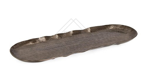 VASSOIO DECORATIVO OVALE IN METALLO NERO (40x13,5x2h)