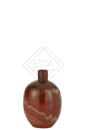 Vaso Aline Ovale Ceramica Rosso Small (23X23X35CM)